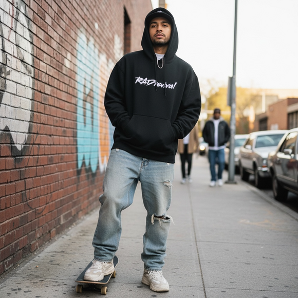 RADrevival Hoodie — Retro Script Logo Pullover