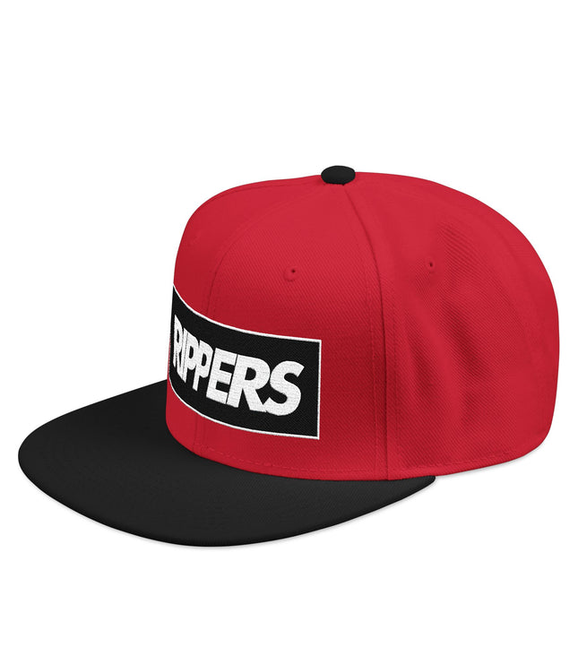 Embroidered 'RIPPERS' Snapback Hat — Black/Charcoal Streetwear Cap