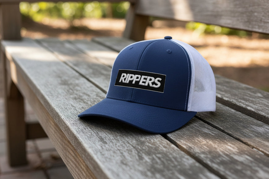 RIPPERS Curved Bill - Snapback -  Mesh Hat w/logo.