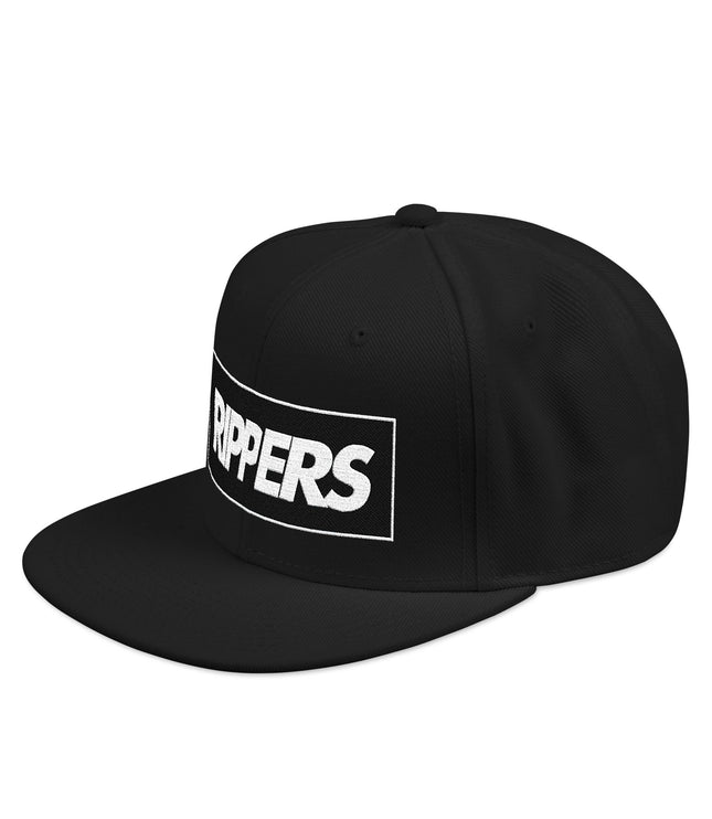 Embroidered 'RIPPERS' Snapback Hat — Black/Charcoal Streetwear Cap