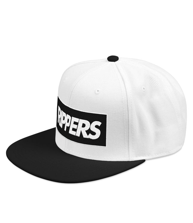 Embroidered 'RIPPERS' Snapback Hat — Black/Charcoal Streetwear Cap