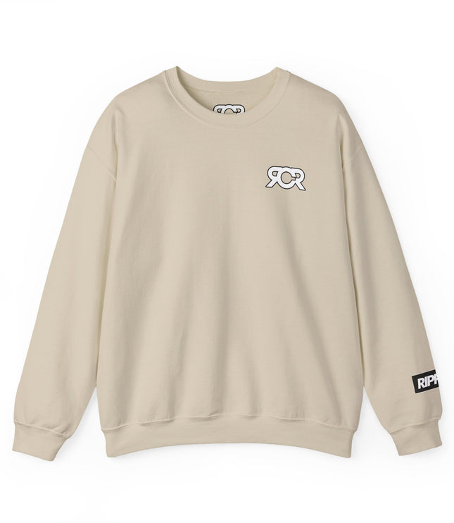 Crewneck Sweatshirt / RCR + Rippers on the sleeve.