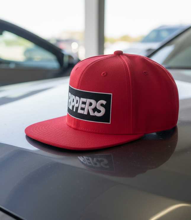 Embroidered 'RIPPERS' Snapback Hat — Black/Charcoal Streetwear Cap