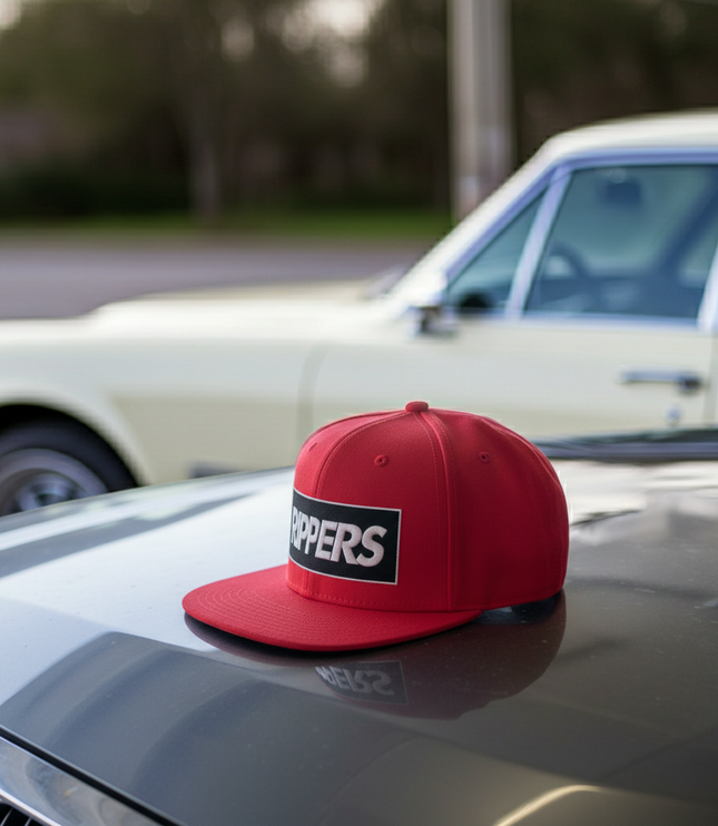 Embroidered 'RIPPERS' Snapback Hat — Black/Charcoal Streetwear Cap